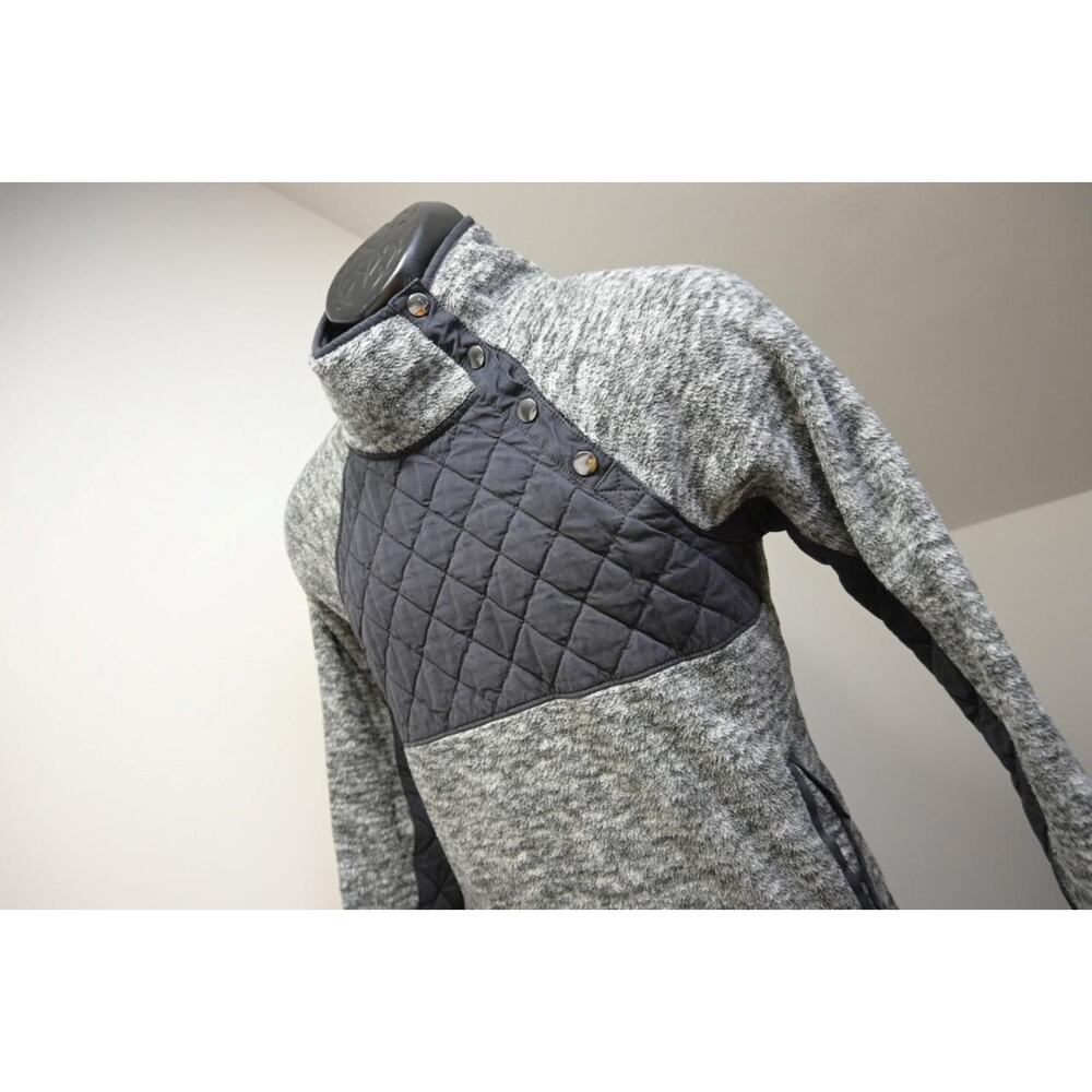 Abercrombie & Fitch Marled Fleece Jacket Snap Neck Womens Size Small